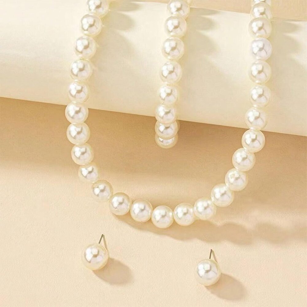 Classic Pearl Necklace and Elegant Earrings for Bridesmaids – Chic Wedding Set - Picture 8 of 9